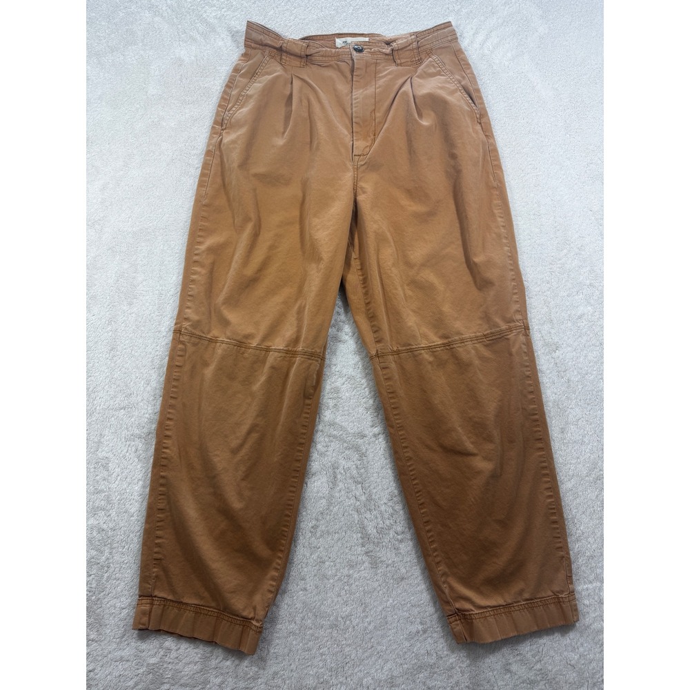 Madewell Womens Pleated Tapered Chino Brown‎ Pants 4 Meas: 28x25.5
